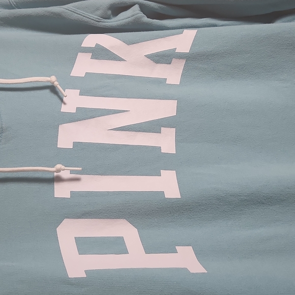 Victoria's Secret PINK Light Blue Pullover Hoodie w/ Pockets - Picture 3 of 8